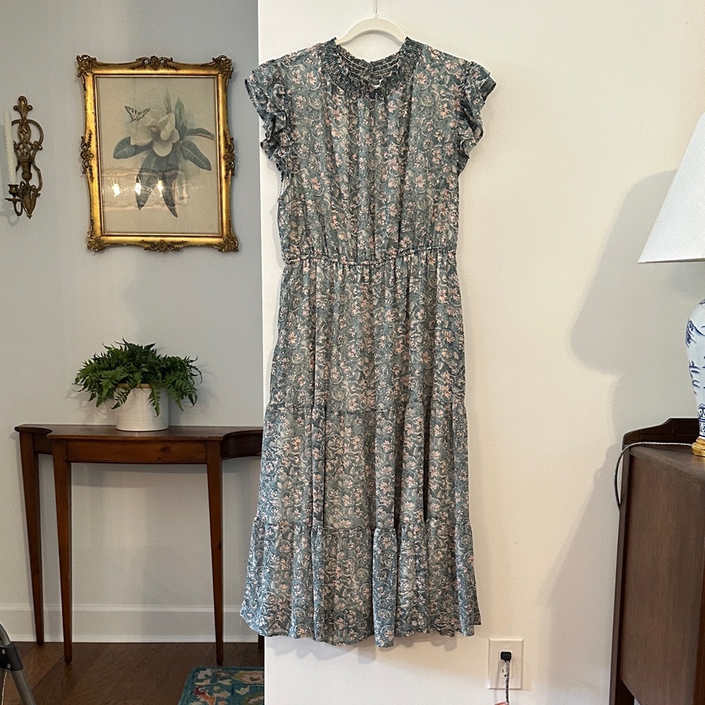 Baltic Born Azia Ruffle Sleeve Midi Dress